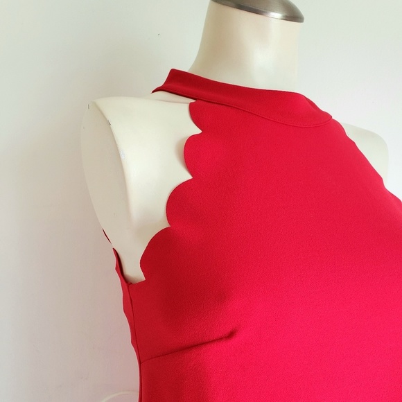 Red Scalloped Dress - Picture 3 of 5